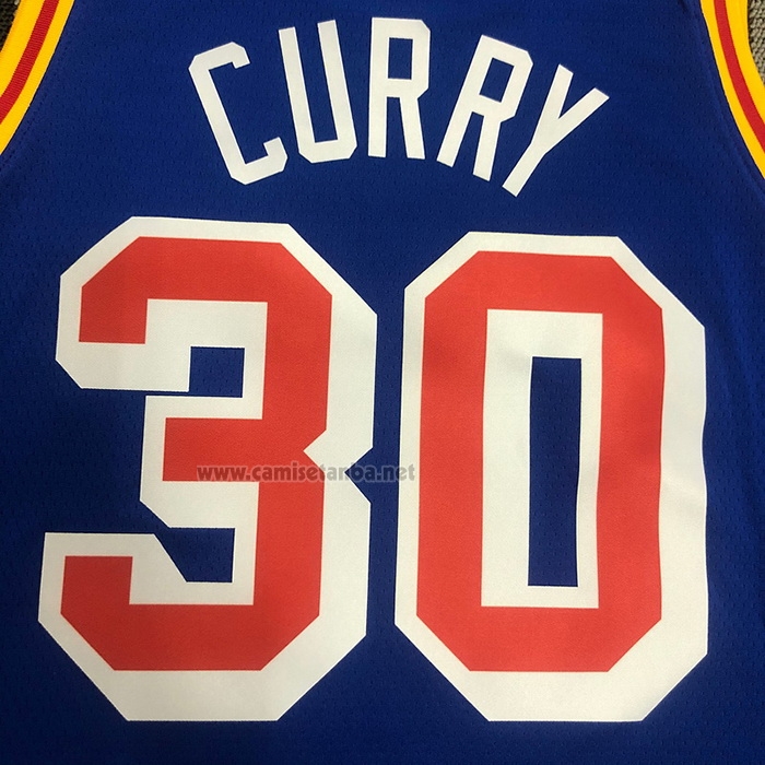 Camiseta Golden State Warriors Stephen Curry #30 75th Anniversary Azul